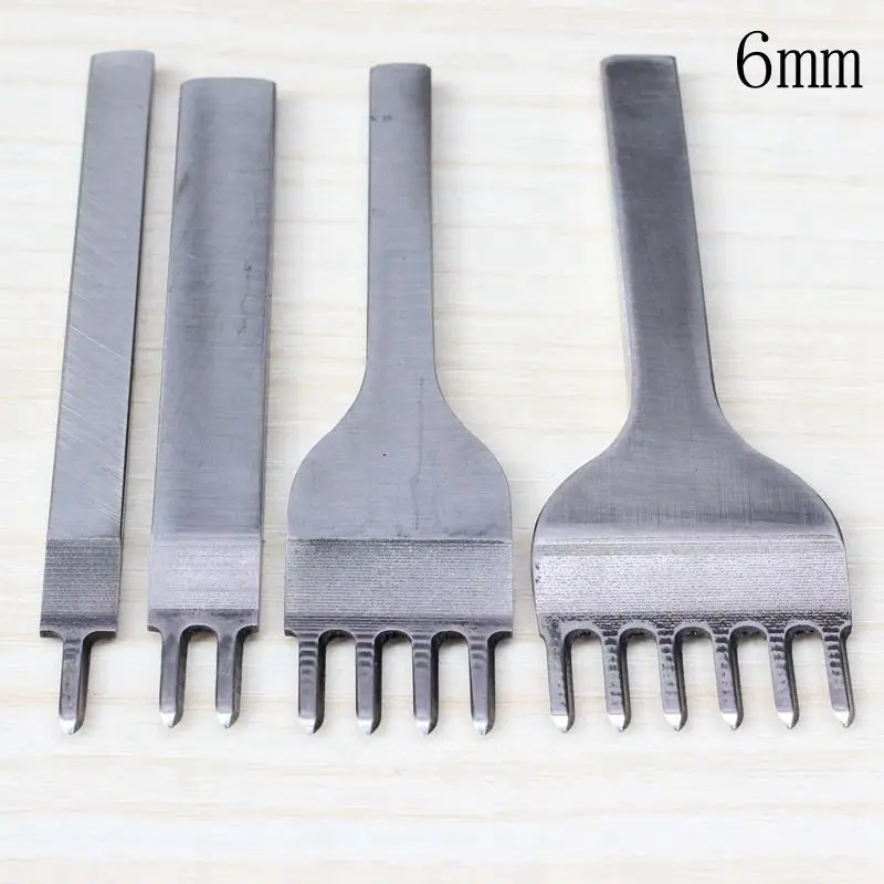 4 pcs 6mm 4 шт./компл. 3/4/5/6 мм кожаное ремесло набор дыроколы для шнуровки для сшивания инструмент Мужская прошитая вручную обувь с высоким уровнем gradewhite Сталь - Тип лезвия: 4 pcs 6mm