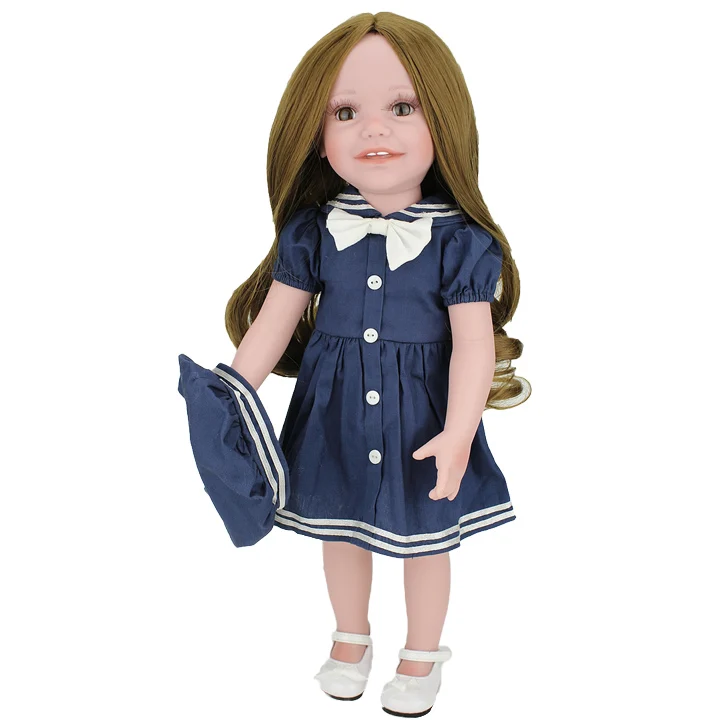 

18'' America Girl Doll Full Vinyl Body Play Dolls Long Hair Wig Christmas Gift for Kids Journey Girls Fashion Holiday Doll