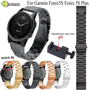 Ремешок для наручных часов из нержавеющей стали, быстросъемный браслет 20 мм для Garmin Fenix 5s 5S plus, металлический Смарт-браслет + инструмент