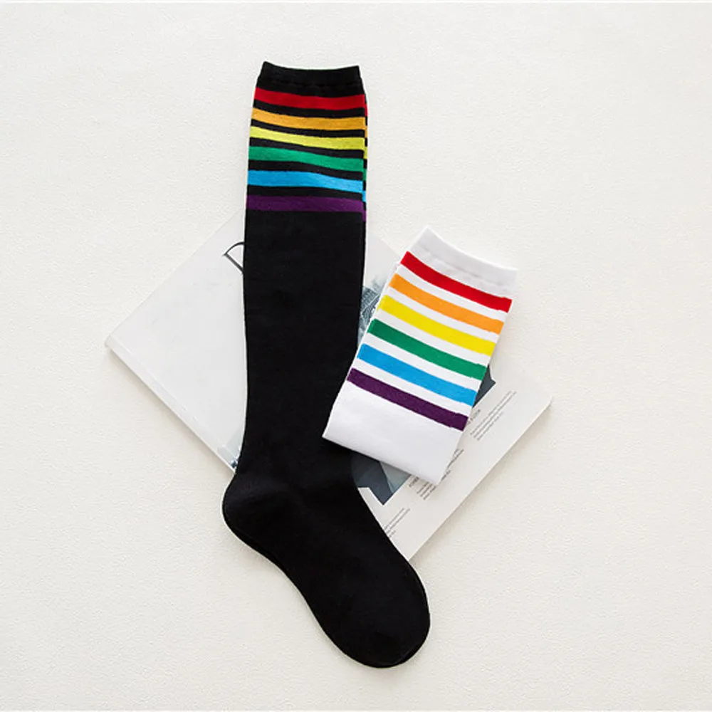 ORLVS счастливые Носки женские длинные женские носочки calcetines mujer divertido harajuku полосатые высокие радужные Носки набор#4