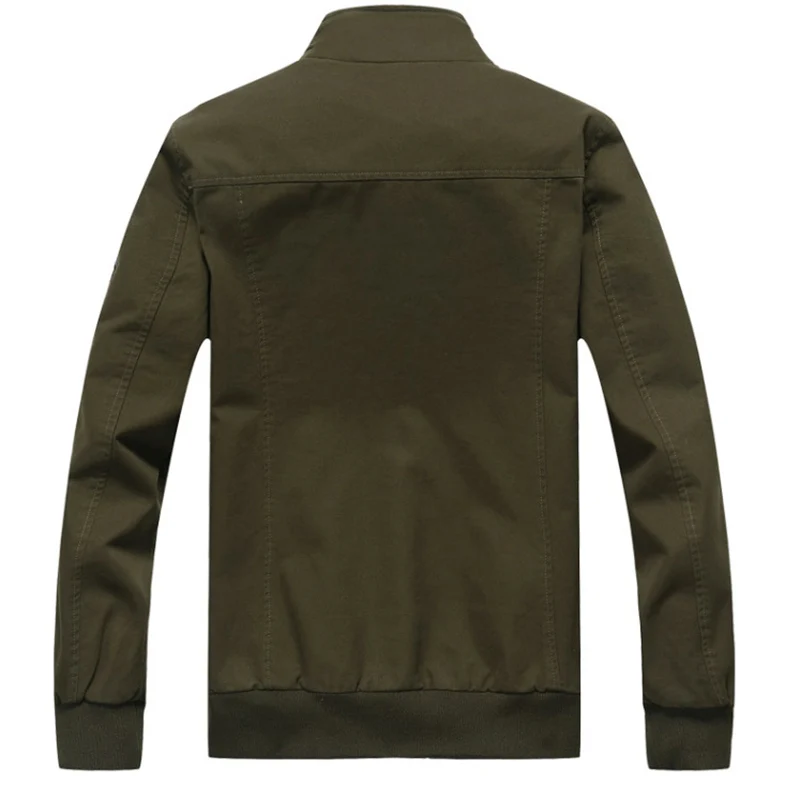 Куртка-бомбер мужская однотонная хлопковая в стиле милитари | Мужская одежда
