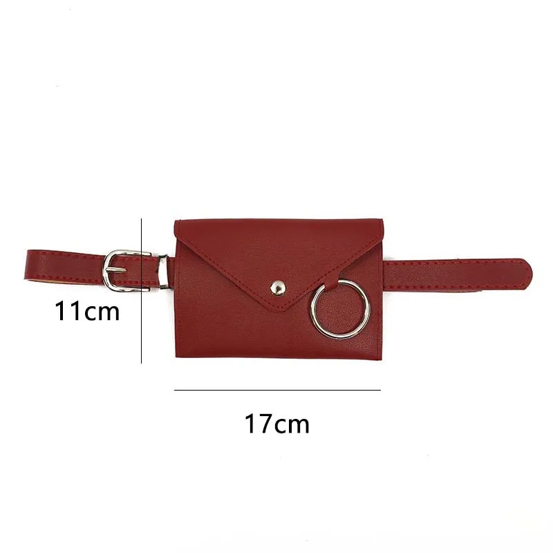 

Pack Women Belt Bag Leather Waist Bag Fashion Women's Pure Color Ring Envelope Shoulder Ring PU Messenger Shoulder Bag