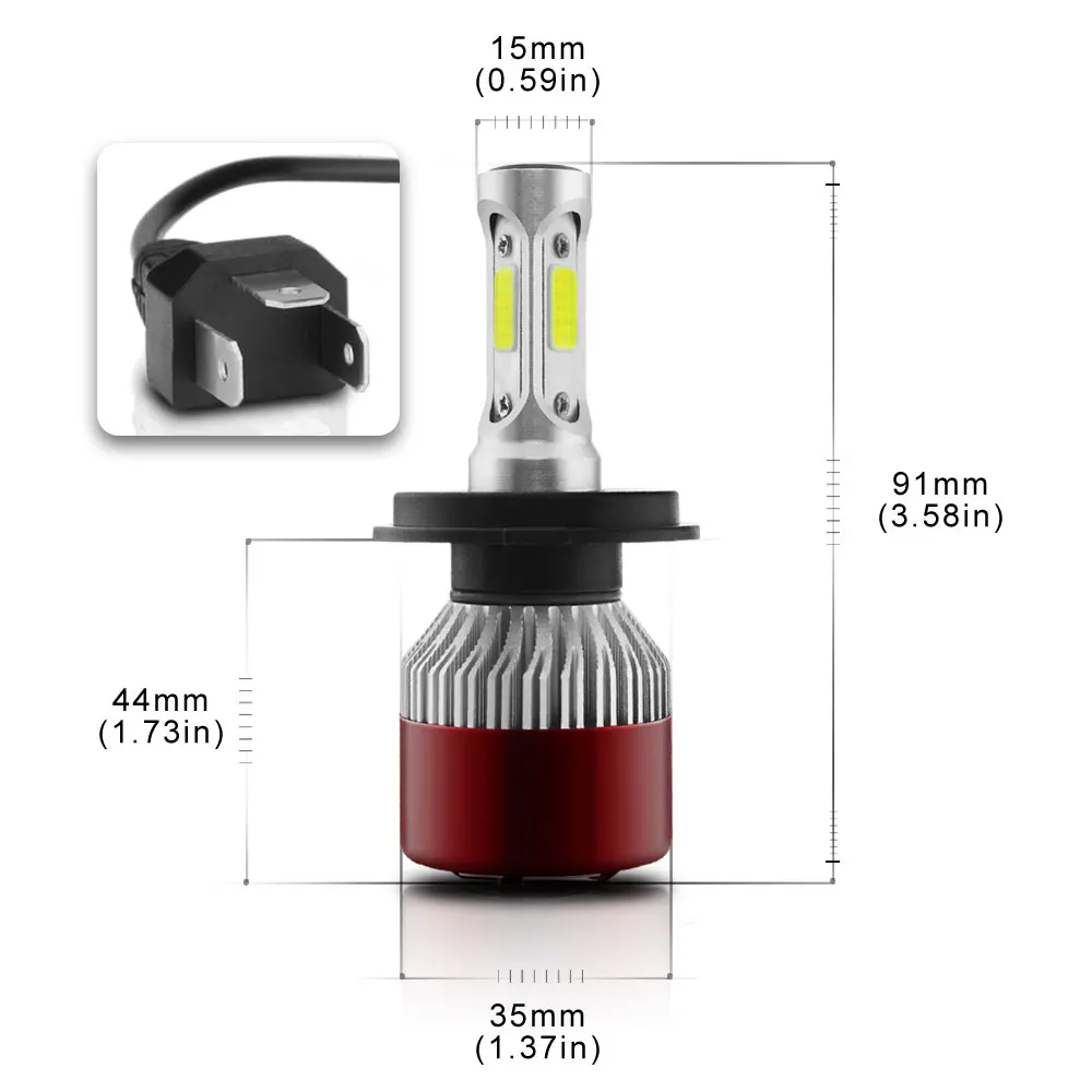 Автомобильная светодиодная фара T8R H4 144W 14400LM COB светодиодные чипы|Передние LED-фары