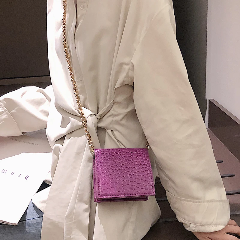 

Mini Women's Wallet 2019 Fashion New Quality PU Leather Women's Designer Handbag Crocodile pattern Chain Shoulder Messenger Bags
