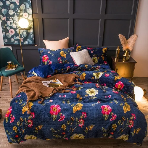 bedding set 6 Флисовый теплый Твин Полный queen King size комплект постельного белья Подсолнух набор пододеяльников набор постельного белья простыня parure de lit ropa de cama - Цвет: bedding set 6