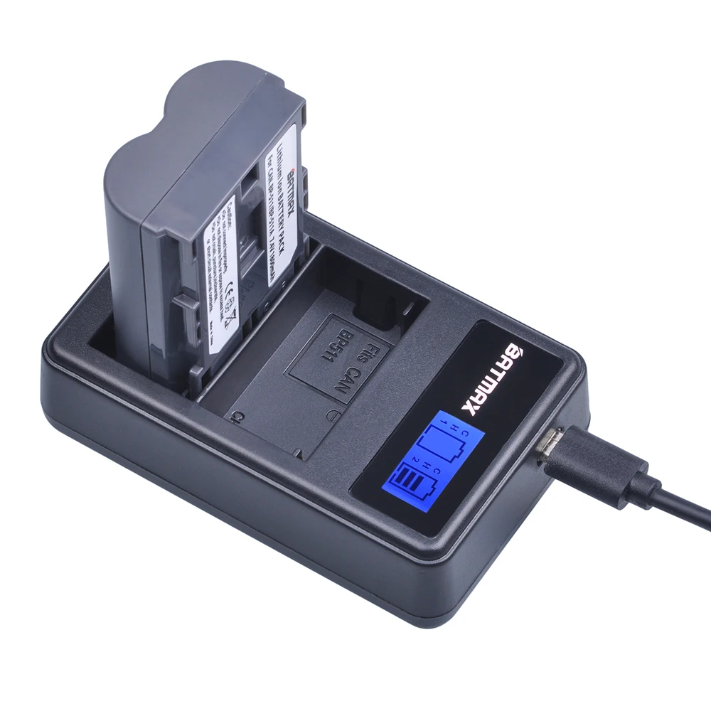 Аккумуляторная батарея Batmax с двумя USB портами и ЖК дисплеем для Canon EOS 40D 30D 20D 5D G6 G5 G3