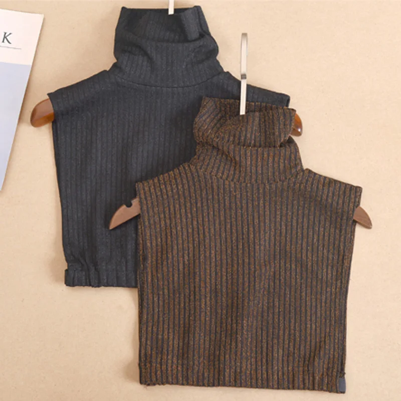 Шарф женский вязаный в полоску с деревянными ушками однотонный теплый