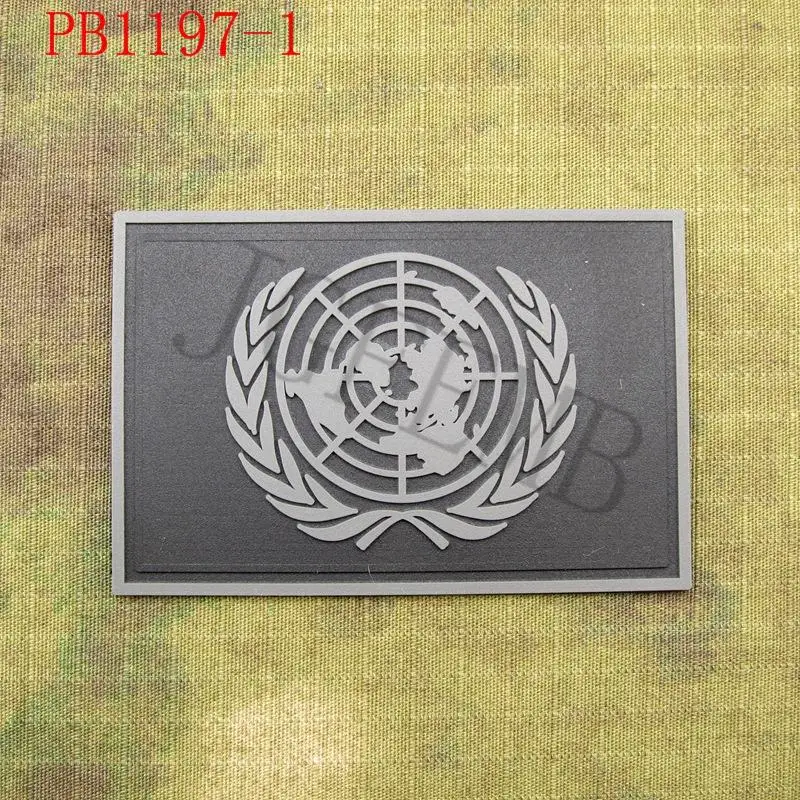 Нашивка 3D из ПВХ с флагом ООН тактический военный моральный дух | Дом и сад