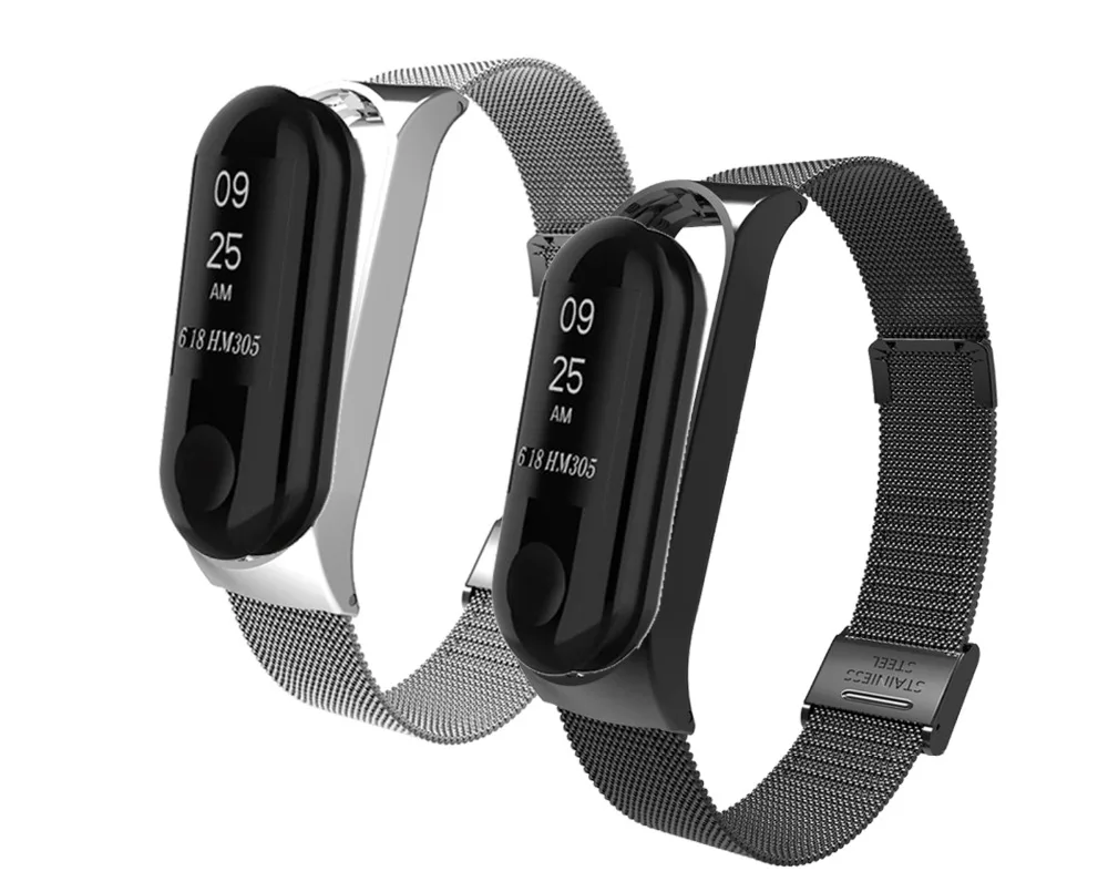 ZHIYIKE mi Band 3 ремешок на запястье металлический Безвинтовой браслет из нержавеющей стали для Xiaomi mi 3 Ремешок Браслет mi Band 3 напульсники Pulseira