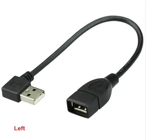 Left 10 см 20 см 40 см Usb 2,0 A Мужской к женскому 90 Угловой Удлинительный адаптер кабель Мужской к женскому вправо/влево/вниз/вверх кабель Шнур - Цвет: Left