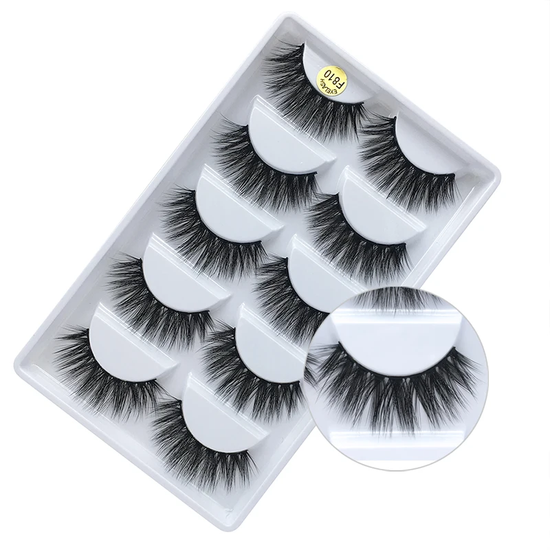 Новинка 5 пар Накладные ресницы природных длинными 3D норки 1 см-1 см 3d Lashes Макияж