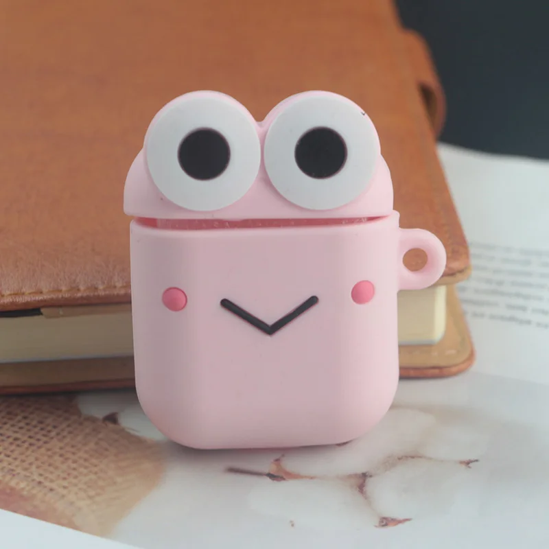 Frog Милый мультяшный чехол для AirPods, противоударный защитный силиконовый чехол для наушников Apple, аксессуары для зарядного устройства - Цвет: Frog