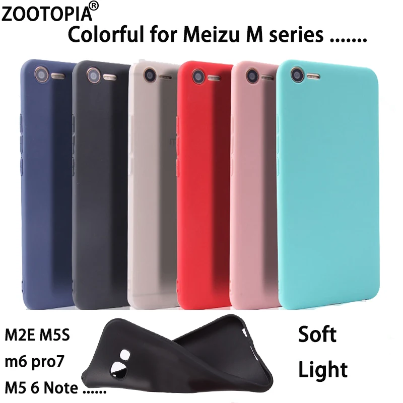 Мягкий матовый ТПУ чехол для Meizu Pro 7 6 5 M2E M5 M5S Note MX5 M6 M X цветной защитный