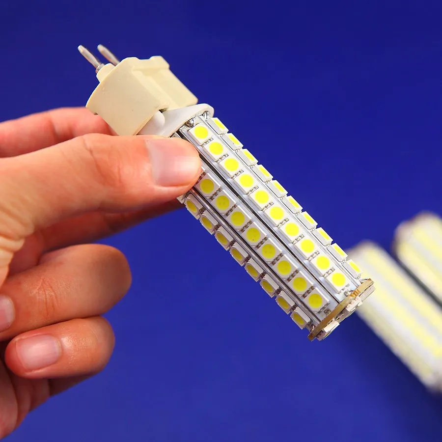 Бесплатная доставка 12 Вт светодиодный G12 лампа дневной белый AC85 265V 102 pcs Epistar SMD5050