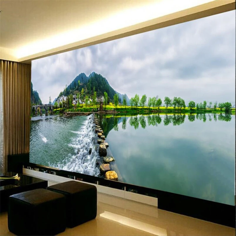 

beibehang Wallpaper custom mural wallpaper fresh blue sky white clouds scenery living room background decorative painting