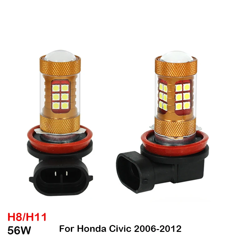 Для Honda Civic 2006-2012 белый автомобиль светодиодный светильник 56W 12V Светодиодный H8 H11