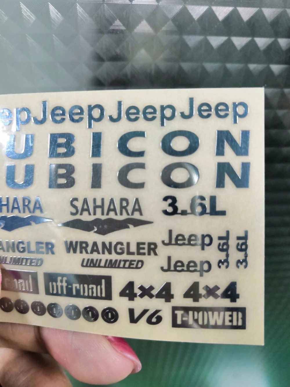 1/10 1/12 наклейки на тело chorme для RC WRANGLER гусеничный грузовик крест 8x8 TRX4 hRAXXAS AXIAL SCX10