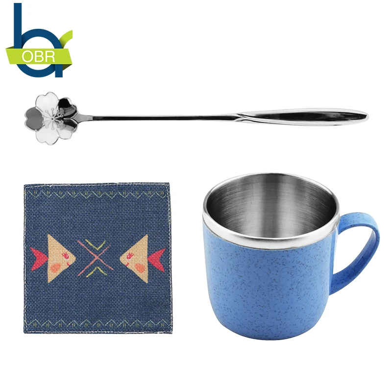 3 шт. набор кофейных чайных чашек с ложкой и ковриком|coffee tea cup|designer cupstea cup |