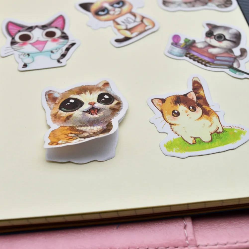 30 шт. Kawaii воды цвет Стиль креативный милый Кот стикер собственн made животных