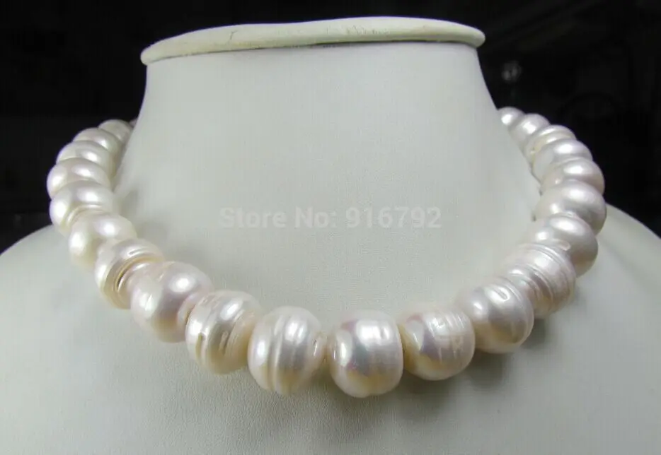 

Жемчужное ожерелье 14-16 мм AAA, натуральный белый барочный жемчуг Akoya 14KGP 18 дюймов