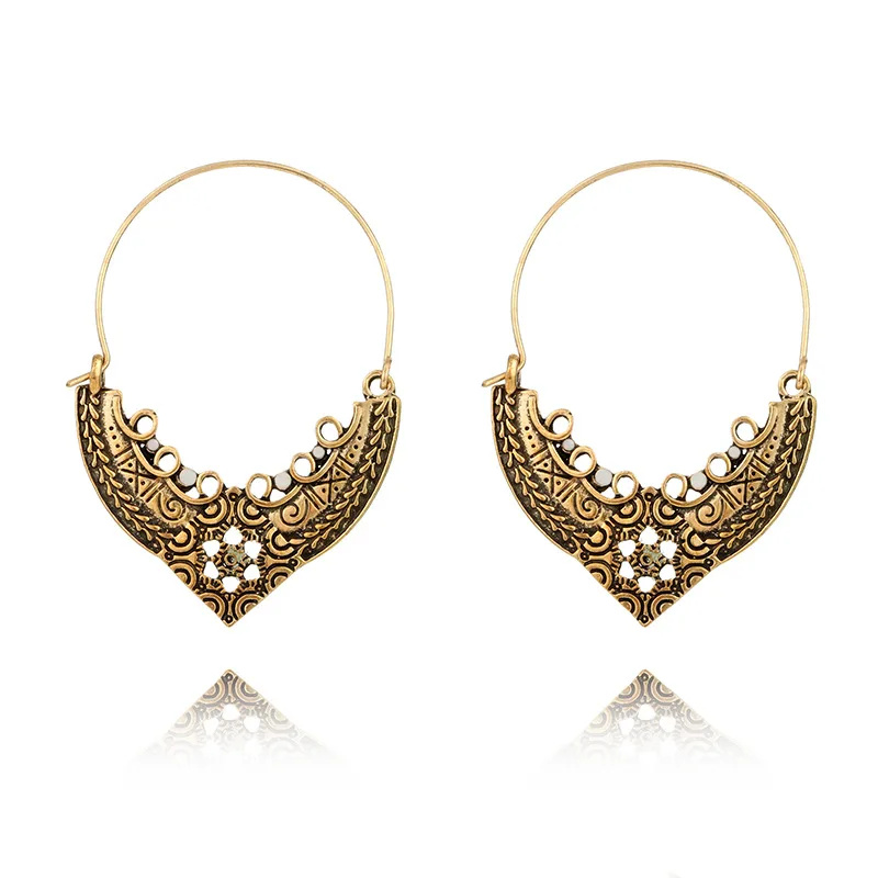 Новые ретро серьги пирсинг резные Богемия народном стиле в Европе|retro style|earrings