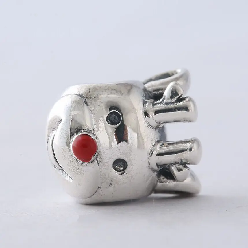 Бусина-Шарм Олень из серебра 925 пробы с красной эмалью | Украшения и аксессуары