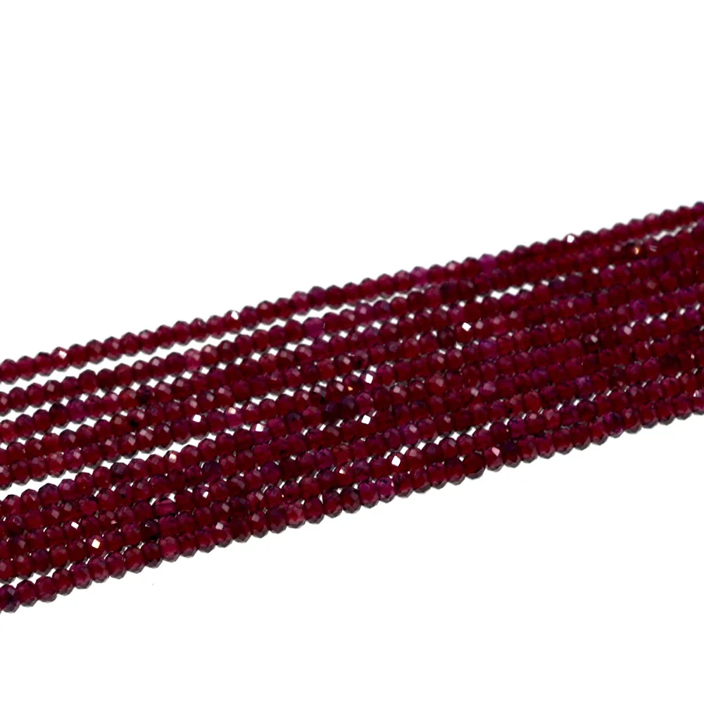 

Nice 3mm rondelle faceted Natural wine red garnet beads full strand