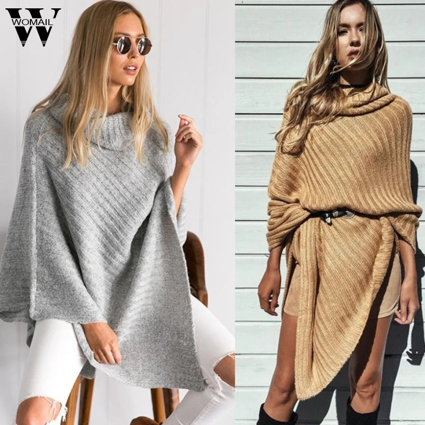 CharmDemon Women Loose Knitted Sweater Casual Jumper Tops Shawl jr6.6A | Женская одежда