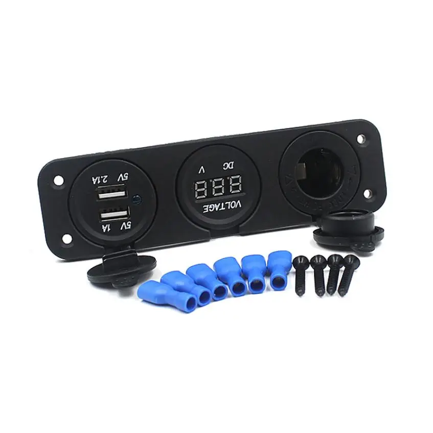 Pretty 12V розетка для автомобильного прикуривателя вольтметр USB зарядное устройство