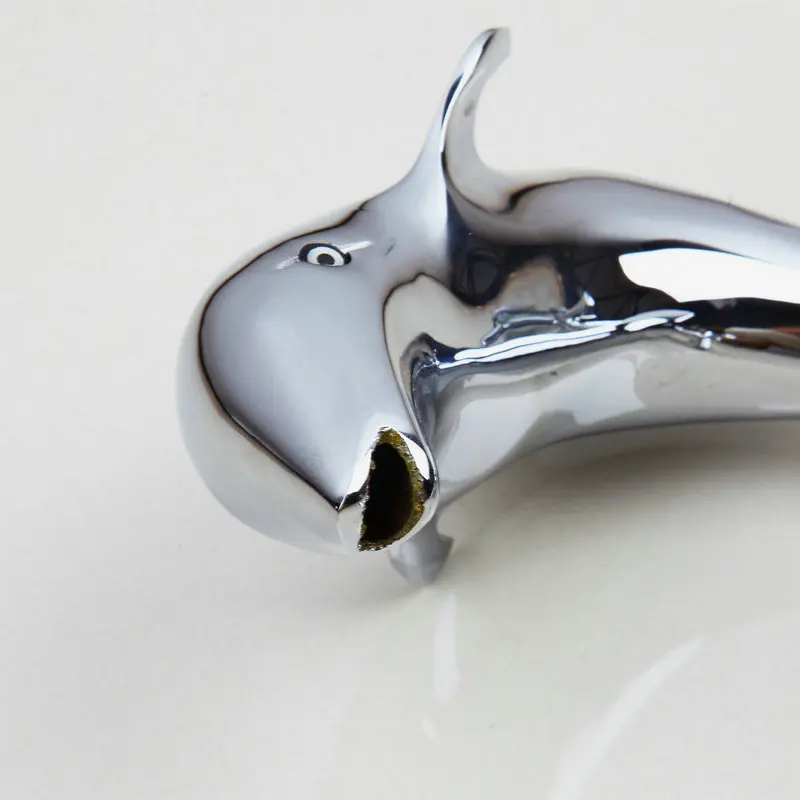 KEMAIDI Bathroom kitchen Faucet Mixer Tap Dolphin Deck Mounted Dual Handle Single Hole Brass Chrome Polished Waterfall | Обустройство