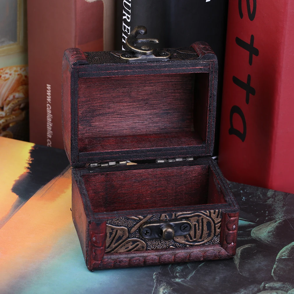 OUTAD Vintage деревянные часы Показать Box Jewllery хранения Организатор Случайные Pattern Winder