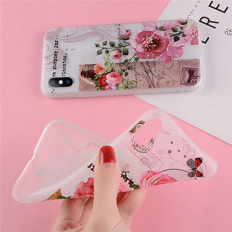Lovebay Телефон чехол для iPhone 6 6s 7 8 Plus X XR XS Max 5 5S SE модный объемный красивые цветы