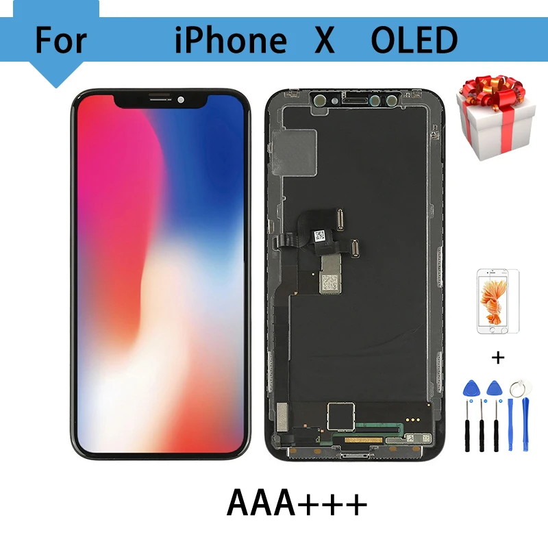 AAA+++ качество для iPhone X ЖК-дисплей OLED TFT сенсорный экран дисплей Замена без битых пикселей бесплатные инструменты для iPhone X GX ЖК