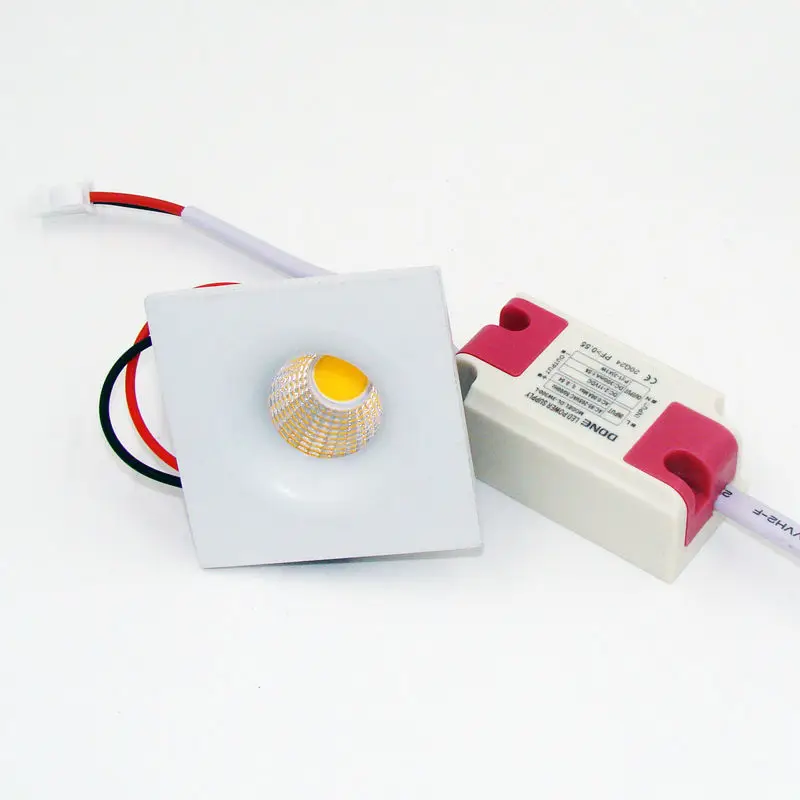 Светодиодный светильник 3 Вт COB квадратный для шкафа глазного яблока встроенный