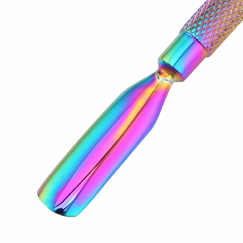 Нержавеющая сталь двухсторонний Хамелеон Радуга кутикулы толкатель для