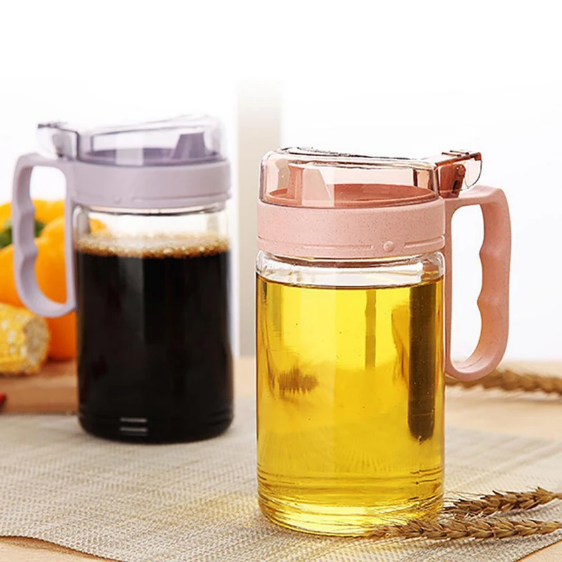 

580ML Glass Kitchen Oil & Vinegar Storage Dispenser Leak-proof Soy Sauce Cruet Glass