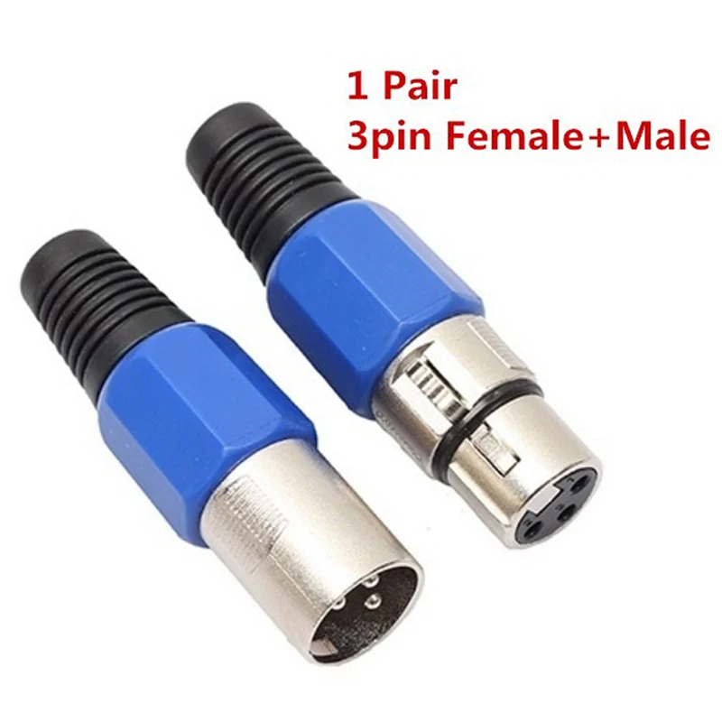 2 шт. 3 контакта разъем XLR женский + мужской для микрофона аудио адаптер