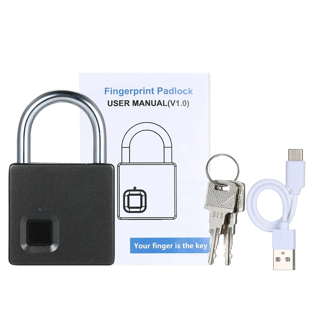 Дверной замок для багажа сканер отпечатков пальцев умный USB перезаряжаемый 2
