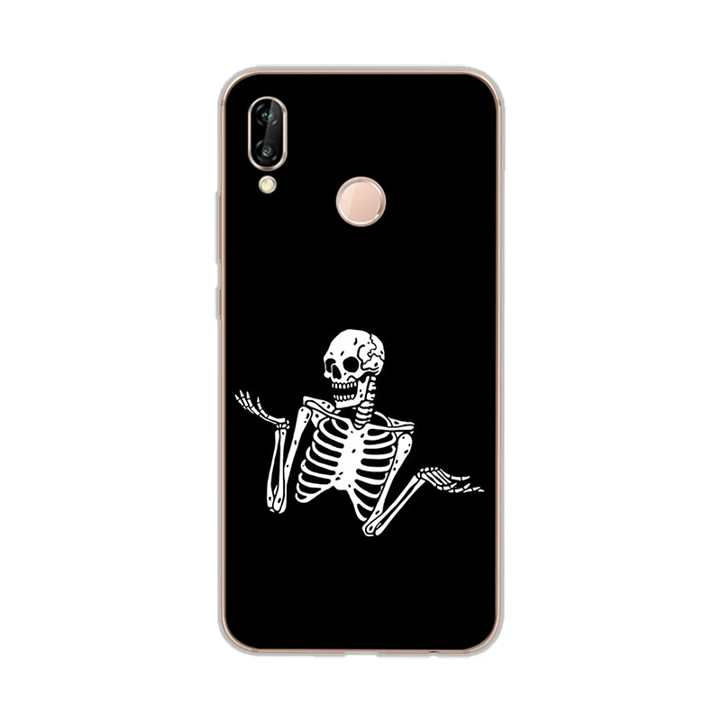 ciciber Phone Cases for Huawei P20 P8 P9 P10 Mate 20 10 9 Lite 2017 X Pro Soft Back Cover P Smart 2019 Human Skeleton |