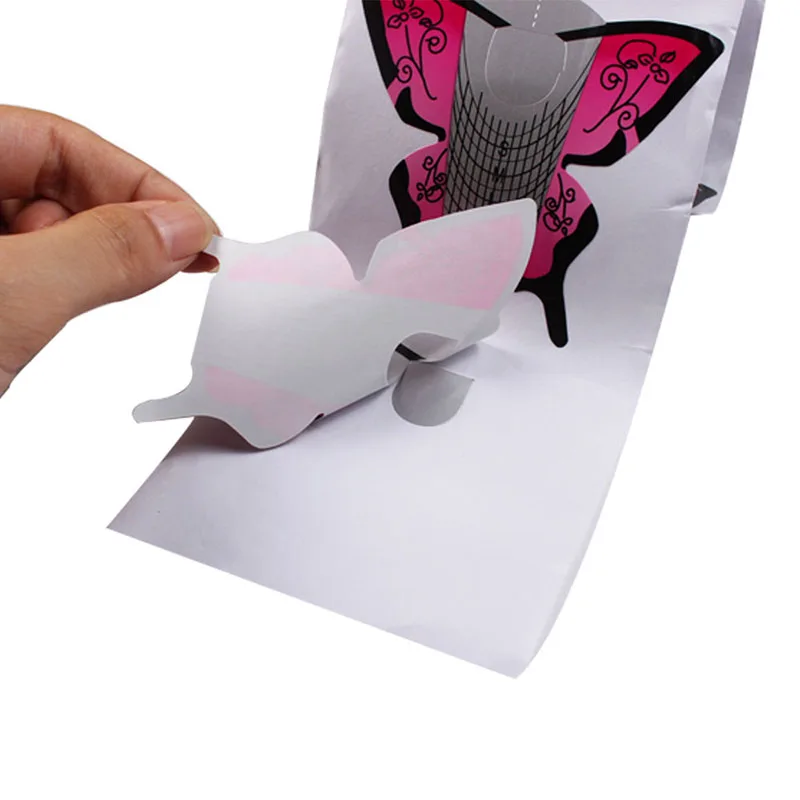 Finger Angel 50/100/500 шт бабочка дизайн формы для наращивания ногтей Nail Art Руководство советы Французский удлинитель DIY инструмент для маникюра(гель-W022