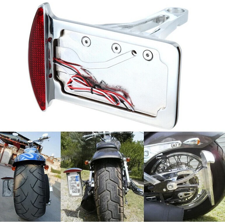Хромированный задний стоп-сигнал для номерного знака Harley-Davidson чоппера