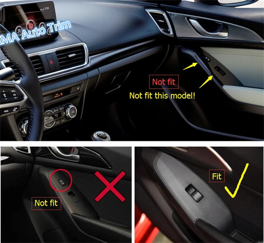 Lapetus For Mazda 3 AXELA Hatchback Sedan 2014 2015 2016 ABS High Quality Armrest Window Glass Lift Button Panel Cover Trim | Автомобили и