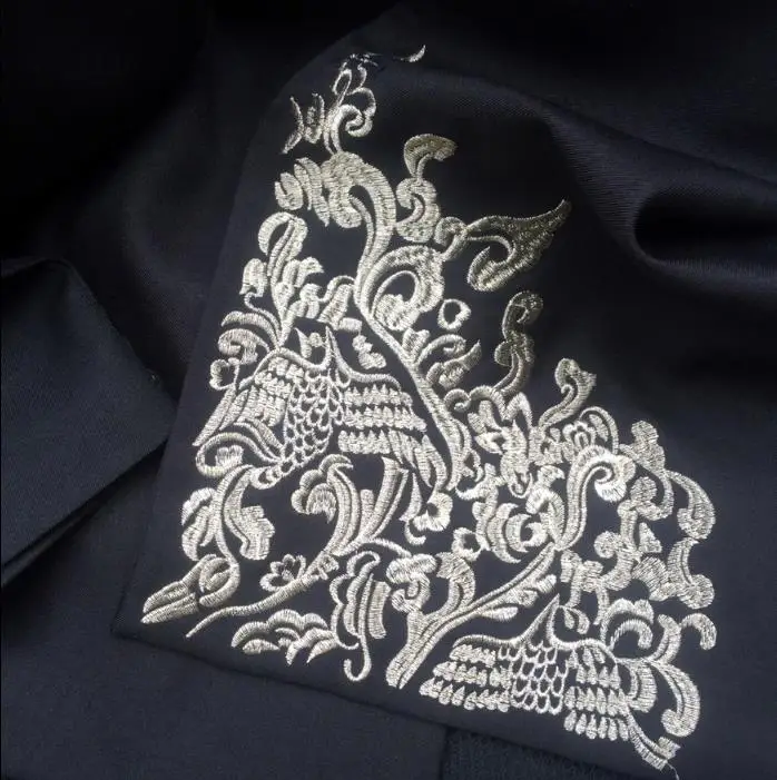 

Black formal dress latest coat pant designs suit men costume homme terno embroidered clouds marriage wedding suits for men's