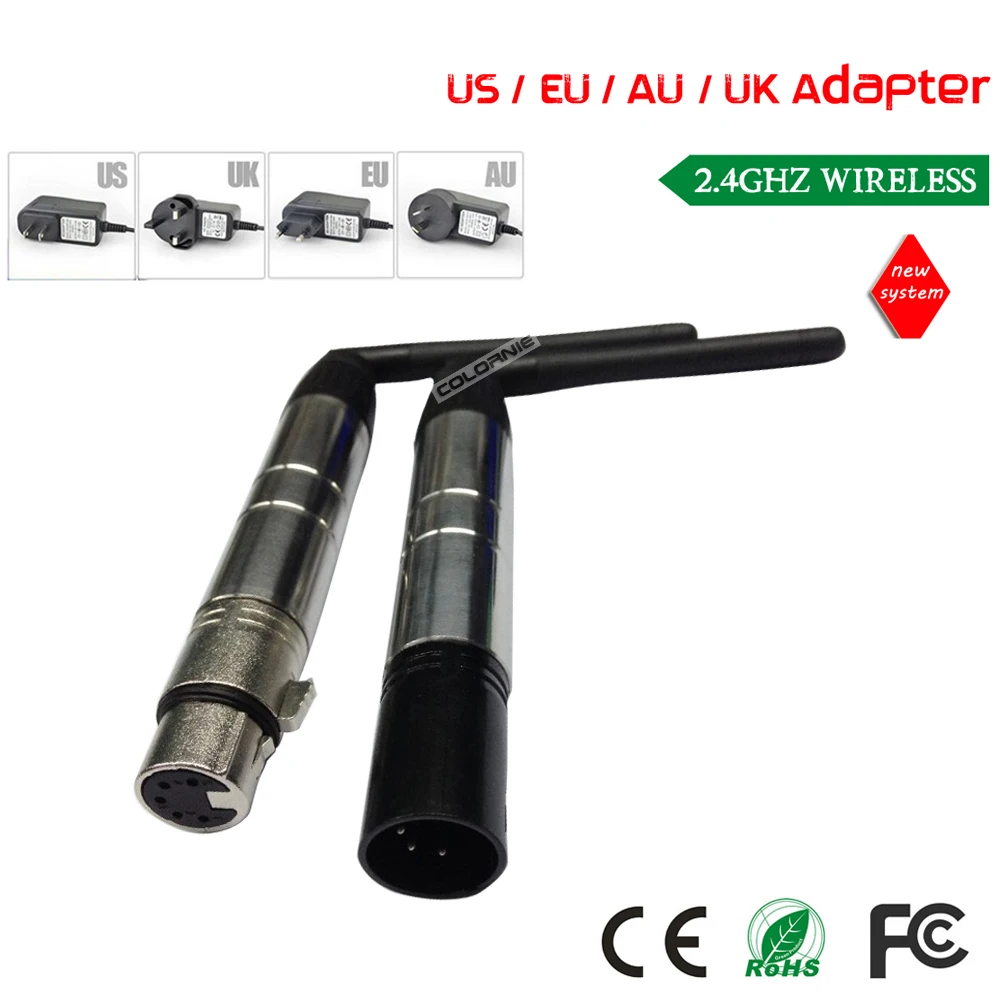 

DHL Free Shipping 5pin plug New DMX512 DMX Dfi DJ Wireless system Receiver or Transmitter 2.4G