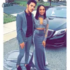 Модель 2020 года, Платья для особых случаев, черное платье для выпусквечерние вечера для девушек, кружевные платья с длинным рукавом и высоким воротником