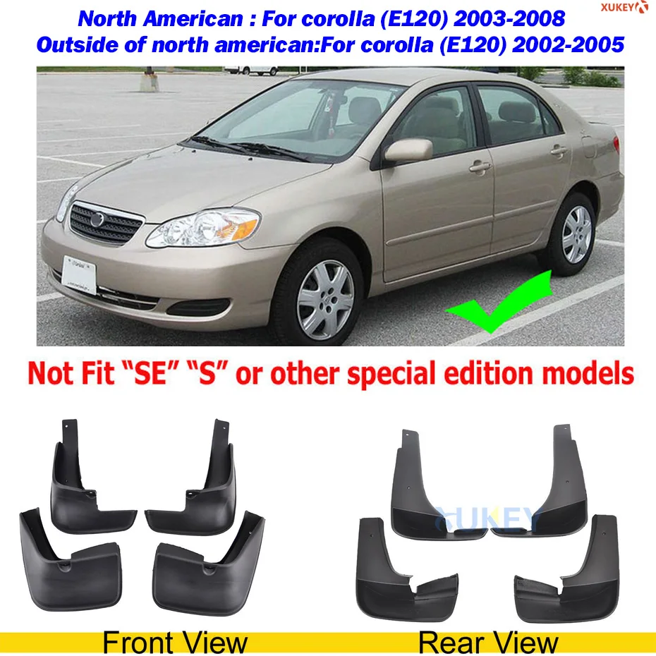 Набор автомобиля Брызговики для Toyota Camry Aurion XV30/40/50 Corolla Altis Yaris Vitz Vios Limo Брызговики