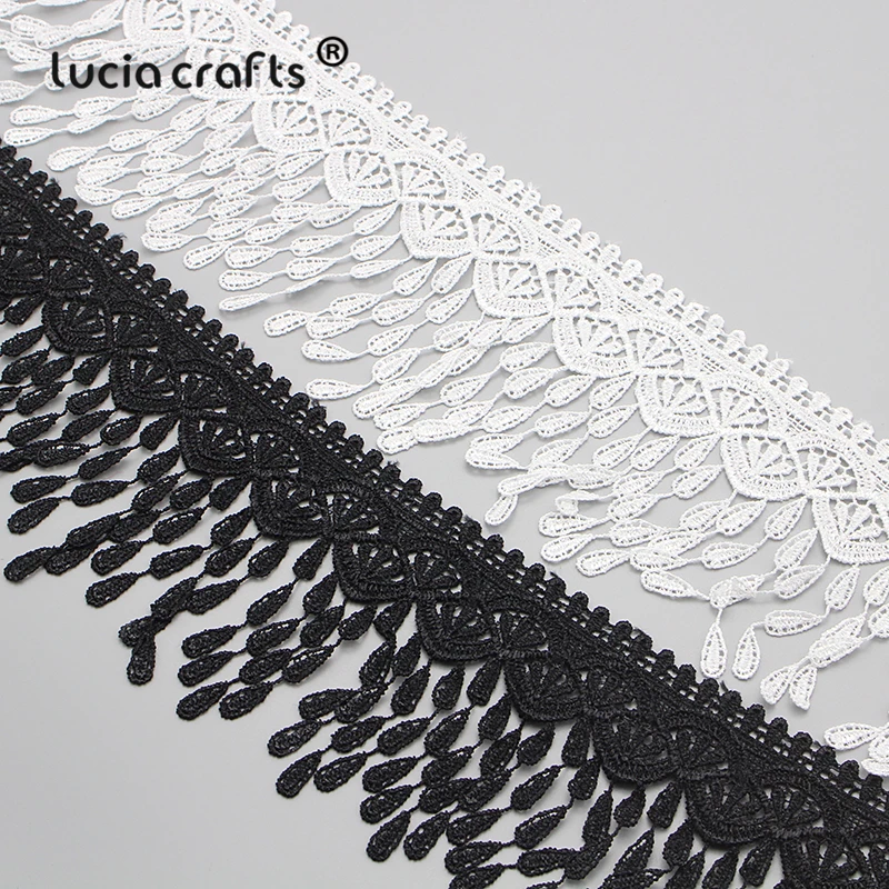 Lucia Crafts 1/2/5 ярдов вышивка кисточками кружево 90 мм кружевная ткань для