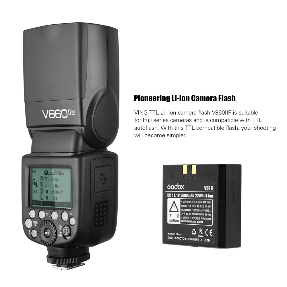 Вспышка Godox VING V860IIF новаторская TTL Li Ion для камеры 2 4G Беспроводная вспышка 1/8000s HSS GN60
