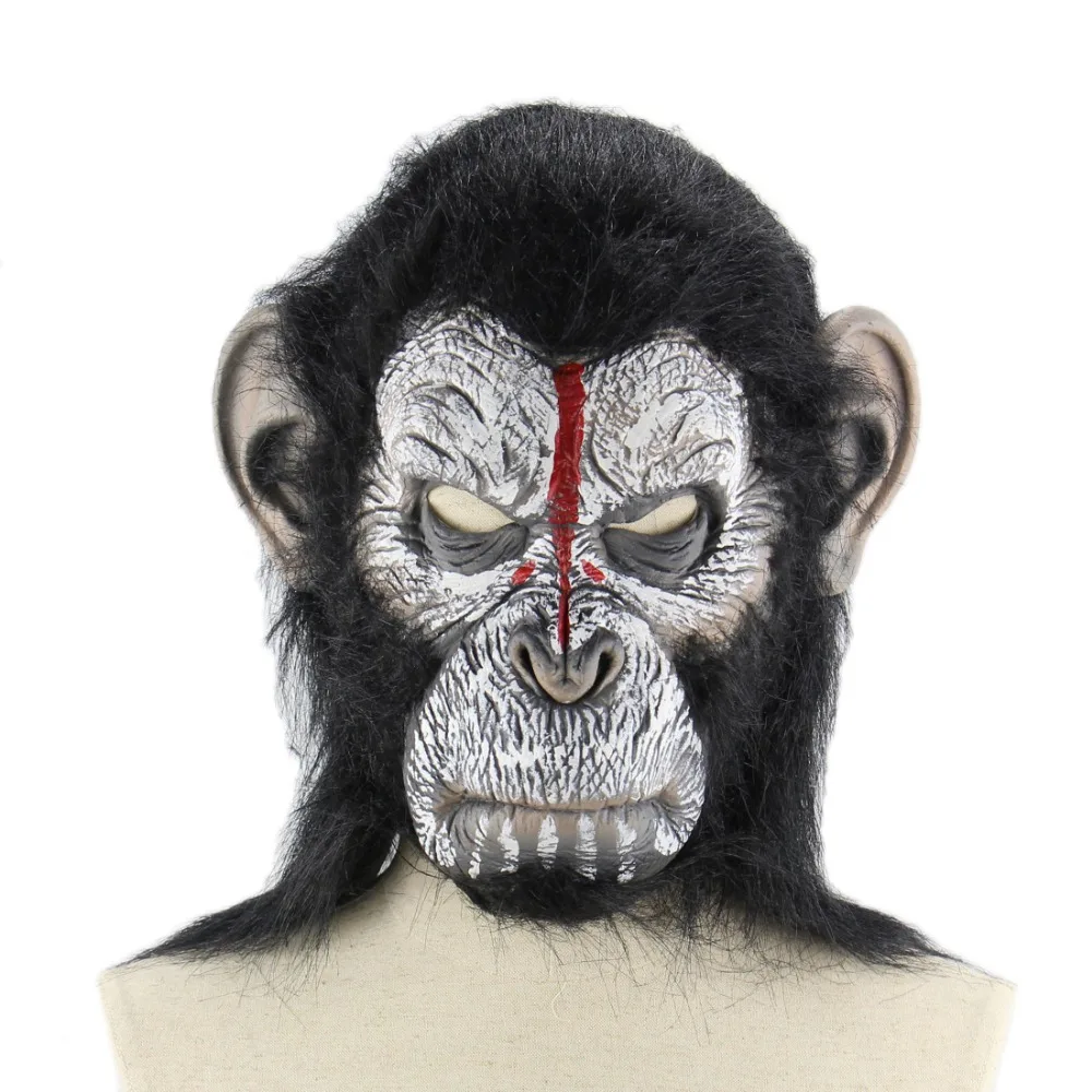 King Kong Planet of the Apes Gorilla Mask hood Monkey Latex Animals Masks Blood Scary Halloween Animal Adult Head | Дом и сад