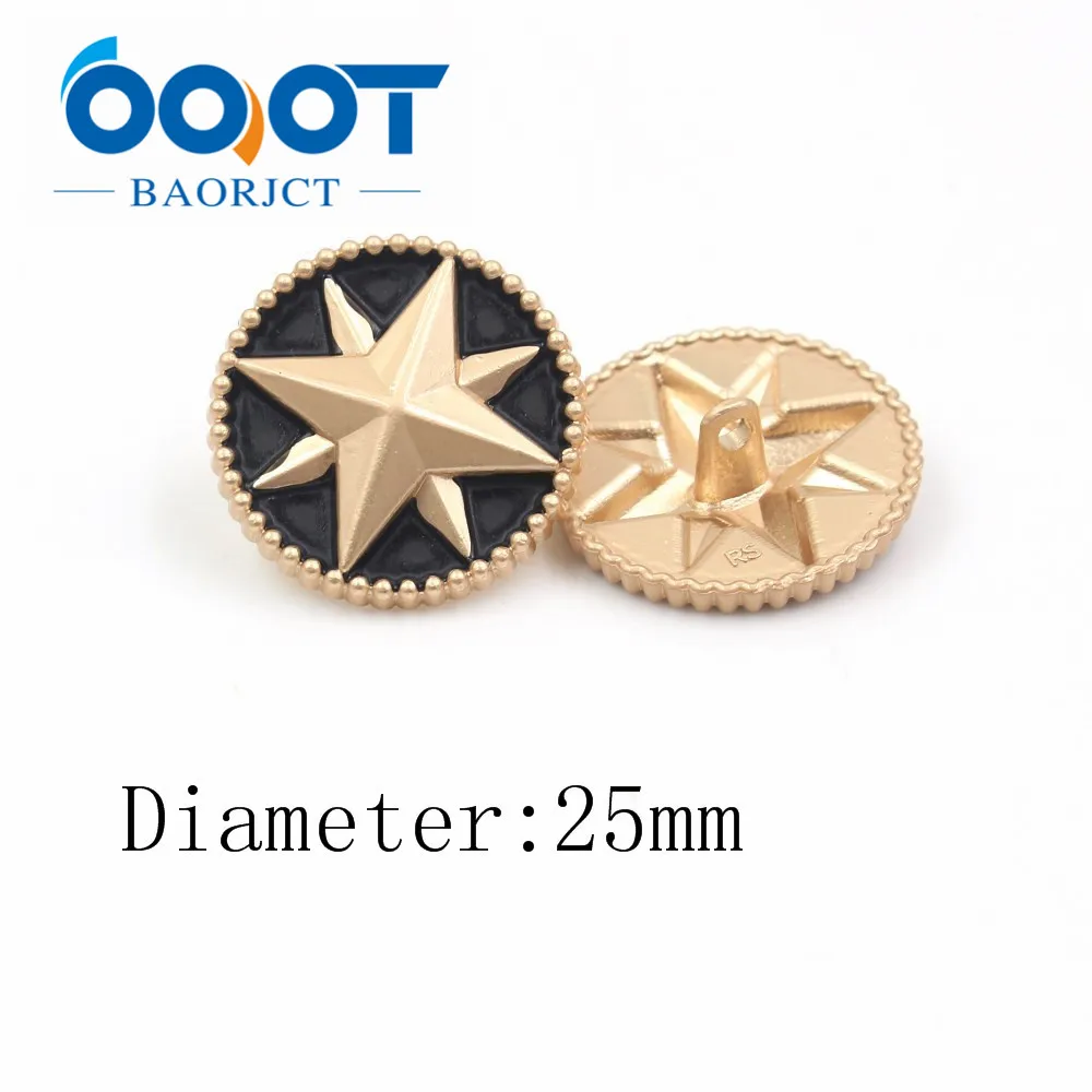 OOOT BAORJCT A-19512-543 10 шт./лот 25 мм Высококачественная золотая металлическая кнопка